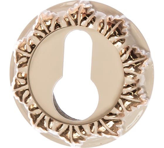 Изображение товара Накладка Ренц на цилиндр, белый/ золото блестящее INET 10 W/GP