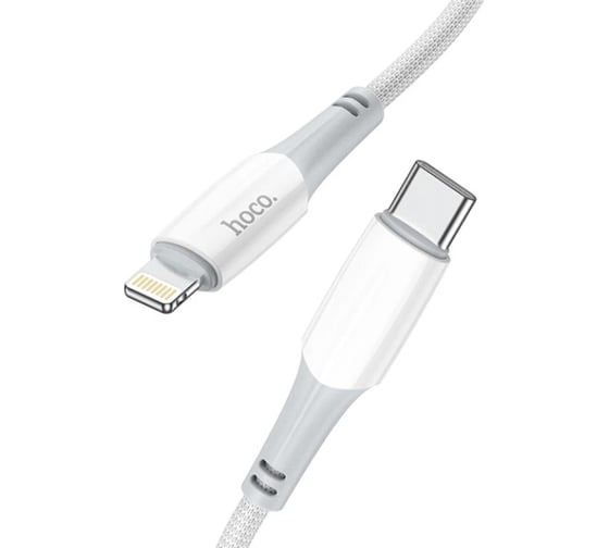 Изображение товара Кабель Usb-c Hoco x70 ferry lightning 8-pin, 3а, pd20w, 1м, нейлон (белый) 0L-00054469