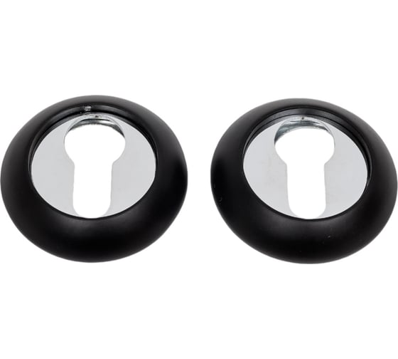 Изображение товара Накладка Ренц на цилиндр, чёрный/ хром блестящий INET 08 B CP