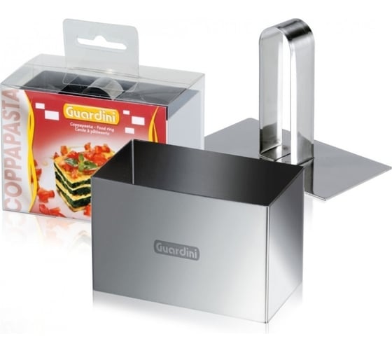 Изображение товара Кулинарная форма GUARDINI Food Ring Прямоугольник с прессом, 9x5 см 15665