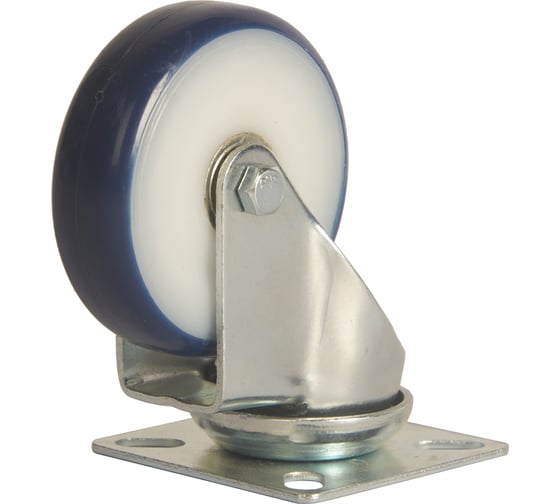 Изображение товара Колесо аппаратное поворотное SCv 92 (75 мм; синяя резина) TOR 1027148