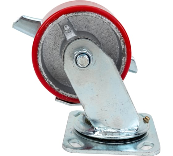 Изображение товара Колесо большегрузное поворотное SCpb 42 (100 мм; полиуретановое с тормозом (N) TOR 1026624