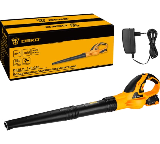 Изображение товара Садовая аккумуляторная воздуходувка DEKO DKBL21 20 В, 1x3.0 А*ч 063-4363