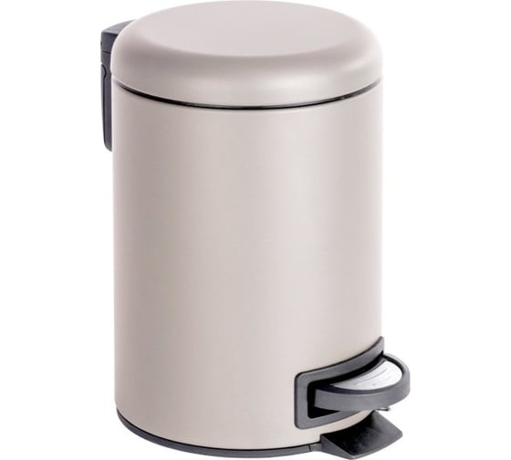 Изображение товара Урна с педалью PRIMANOVA ELIT 5л., металл / бежевый, высота 27 см, диаметр 20,5 см D-20784