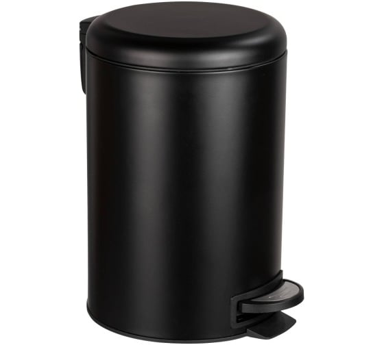 Изображение товара Урна с педалью PRIMANOVA ELIT 12л., металл / мат.чёрный, высота 37 см, диаметр 25 см D-20860