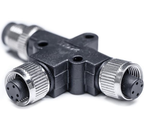 Изображение товара Соединитель тройник, Вилка / 2 розетки, Т-образный, Пластик 4-PINIP67250 AC/DC NO/NC ТЕКО CS T25R-3 07-00034332