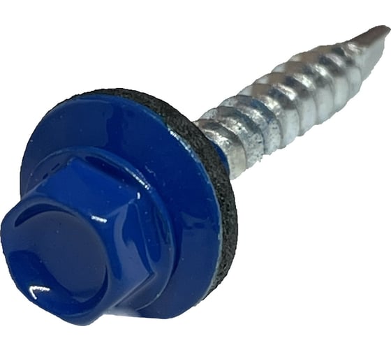 Изображение товара Кровельный саморез Steelfix 4,8x35, оцинкованный с EPDM-прокладкой, RAL5005 синий 100 шт, СК4835100С