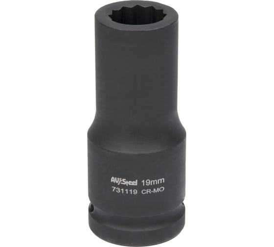 Изображение товара Головка ударная двенадцатигранная удлиненная 19 мм, 3/4"DR AV Steel AV-731119