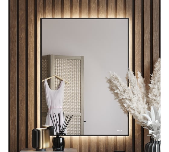 Изображение товара Зеркало BOND прямоугольное 60x80см с подсветкой и черным обрамлением Cube M36ZE-6080