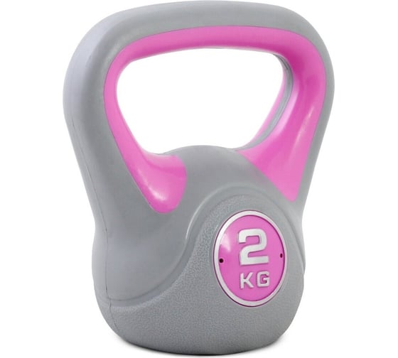 Изображение товара Пластиковая гиря Start Up есе 010 2 кг, серый/розовый 4690222173413