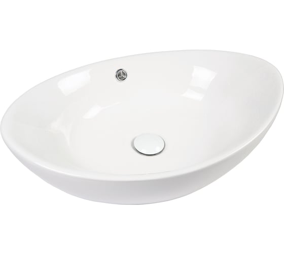 Изображение товара Керамическая раковина BOND накладная овальная 59х38х19см белая S55-590