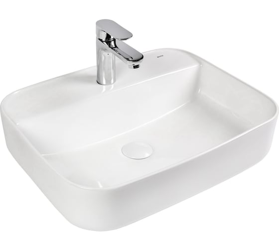 Изображение товара Раковина накладная прямоугольная BOND 50х40х13,5см белая с отверстием под смеситель S13-500