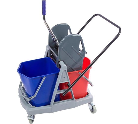 Изображение товара Уборочная тележка с отжимным прессом Комус 71x42x93см 2x17л af08076 1642317