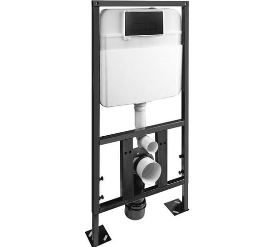 Изображение товара Инсталляция с кнопкой Santi Line (чёрная матовая, квадратная) SL-04