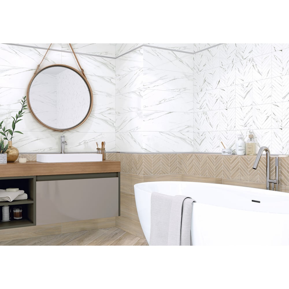 Изображение товара Облицовочная рельефная плитка AlmaCeramica Tokio 200x600x8 для стен ванная кухня