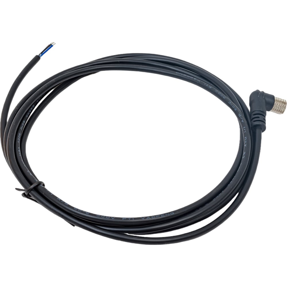 Изображение товара Соединитель кабельный розетка угловая с кабелем IP67 3-PIN 2м TEKO CS S49R-1-2