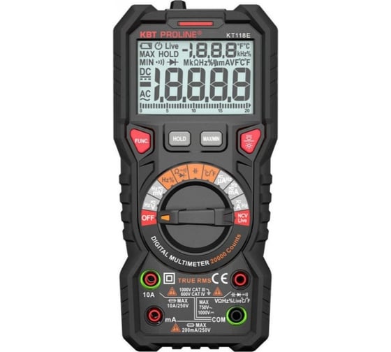Изображение товара Цифровой мультиметр КВТ KT 118E PROLINE 88548