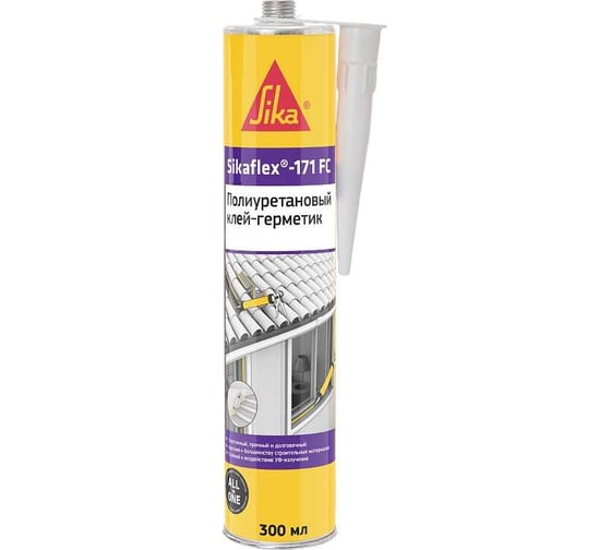 Изображение товара Эластичный полиуретановый клей-герметик SIKA Flex-171 FC белый Картридж 300мл. 752096