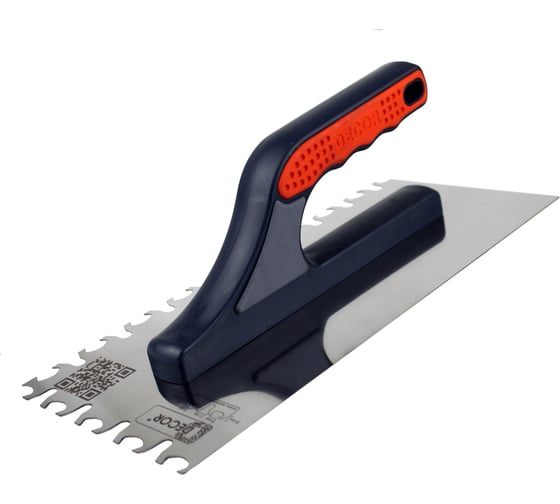 Изображение товара Гладилка DECOR плиточная 3к, 280x130мм, зуб коготь нерж. сталь 0,7 мм 11612109 680-222