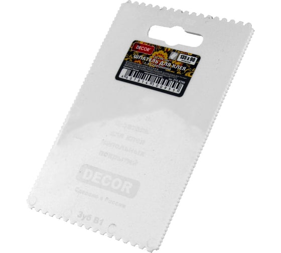 Изображение товара Шпатель для клея DECOR 135x90 мм, 4-х сторонний (зуб: а1, а2, в1, в2) 11612103 316-8700