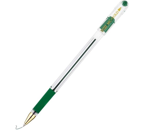 Изображение товара Шариковая ручка Munhwa MC Gold зеленая, 0.5 мм, грип, штрих-код BMC-04