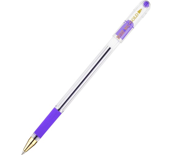 Изображение товара Шариковая ручка Munhwa MC Gold фиолетовая, 0.5 мм, грип, штрих-код BMC-09