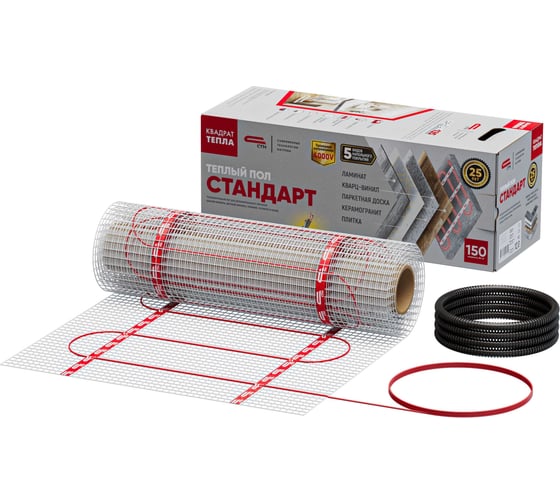 Изображение товара Нагревательный мат СТН Квадрат тепла СТАНДАРТ КМ-375-2,5 2,5-375 СТН КМ
