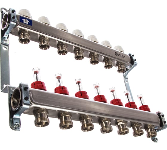 Изображение товара Коллектор из нержавеющей стали с расходомерами 7 вых. STOUT SMS 0917 000007