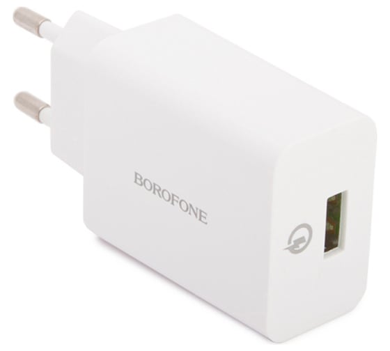 Изображение товара Сетевое зарядное устройство Borofone ba21a long journey 1xusb qc3.0, 18w, 3а, белый 0L-00043638