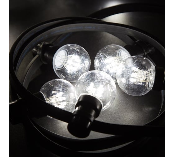 Изображение товара Набор Neon-Night Белт-Лайт 10м, черный каучук, 30 ламп, белый, IP65 331-325