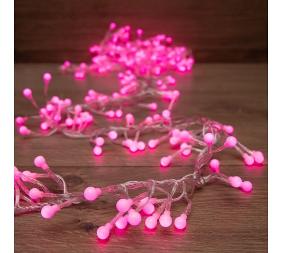 Изображение товара Гирлянда Neon-Night Мишура 6м, прозрачный ПВХ, 576 LED Розовые 303-617