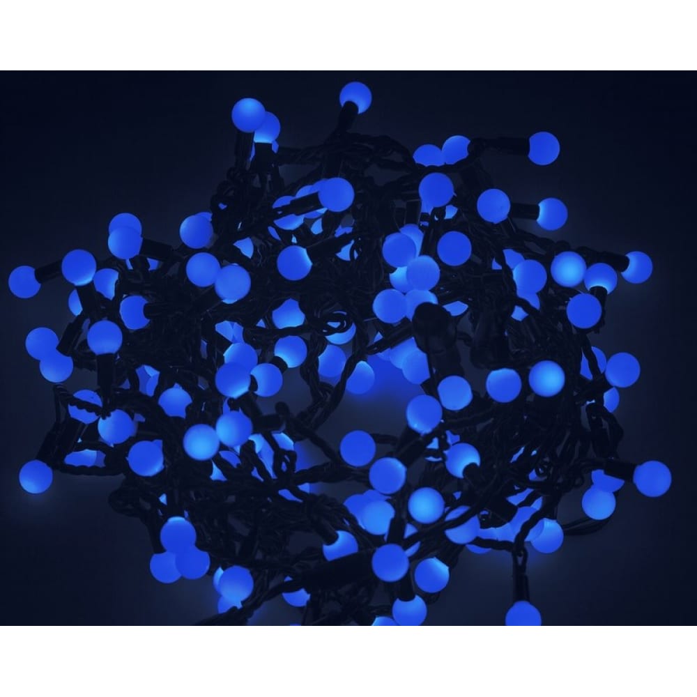 фото Гирлянда neon-night мультишарики, диаметр 17,5 мм, 20м, 200 led, синие, черный пвх 303-503