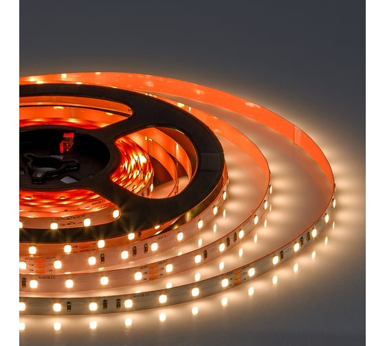 Изображение товара Светодиодная лента MAKSILED 5м, 24в, 5-13вт/м, smd2835, 70д/м, ip20, 132лм/вт, подложка 8мм, 3000к ML-R70-2835-SA-MULTI-WW-S