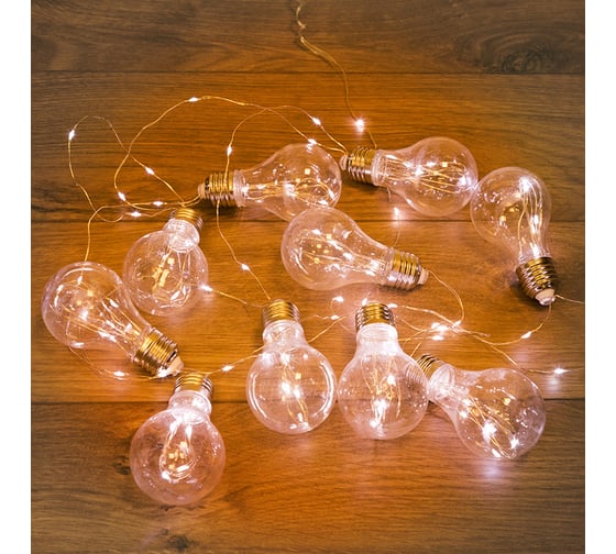 Изображение товара Светодиодная гирлянда Neon-Night Ретро-лампы, теплый белый, 3 м 303-076