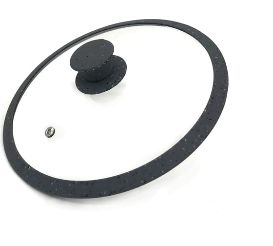 Изображение товара Стеклянная крышка JARKO 20 см, с силиконовым ободом и ручкой, серый КСGTL20110 SG