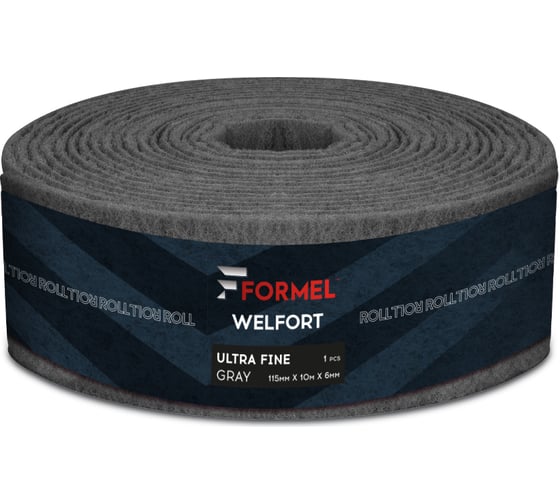 Изображение товара Войлок шлифовальный WelFort Ultra Fine серый 115 мм, 10 м, 6 мм Formel 84659001500