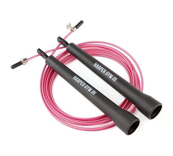 Изображение товара Скоростная скакалка для кроссфита Harper Gym pro series nt947a, ручки пластик 15см, 270 см 4690222178043