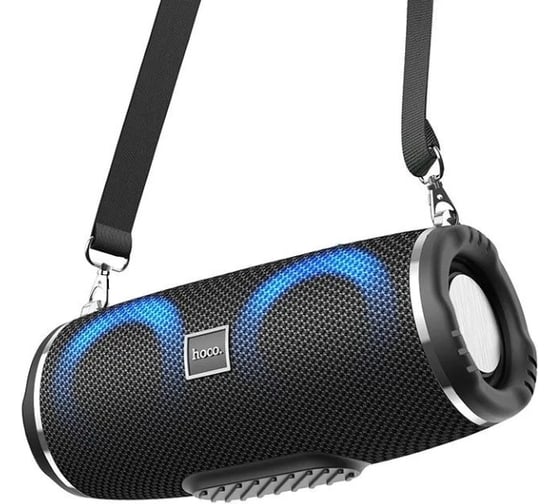 Изображение товара Колонка Hoco Bluetooth hc12 sports bt5.0, 2x5w, aux/fm/microsd/microusb/usb, rgb, громкость +/- чер 0L-00057094