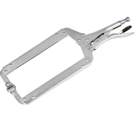 Изображение товара Зажим с фиксатором TOLSEN 440 мм, С-образный, с подвижными губками 10058