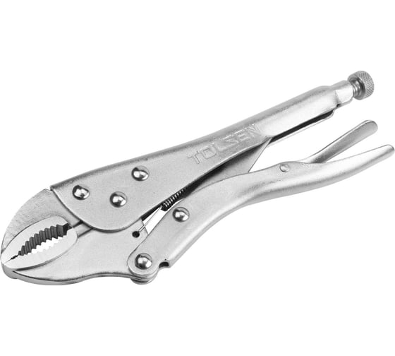 Изображение товара Зажим с фиксатором TOLSEN 180 мм, с закругленными губками 10380