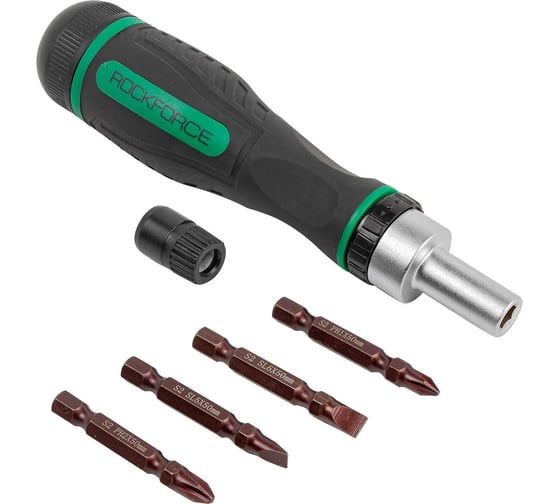 Изображение товара Реверсивная отвертка 5 в 1 с набором бит Rockforce RF-32805MR(52175)