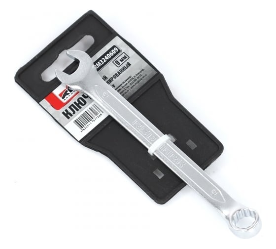 Изображение товара Комбинированный гаечный ключ REDMARK 9x9 мм, холодный штамп, CR-V RM3240609