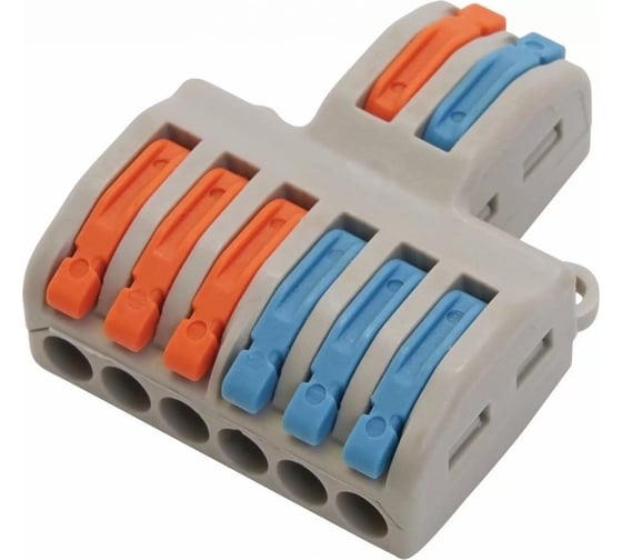 Изображение товара Зажимная клемма для соединения кабелей Pro Legend 6/2 контактов, серая, 5 штук PL3820