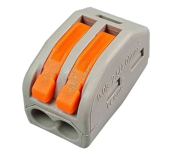 Изображение товара Зажимная клемма для соединения кабелей Pro Legend 2 контакта, серая, 5 штук PL3816