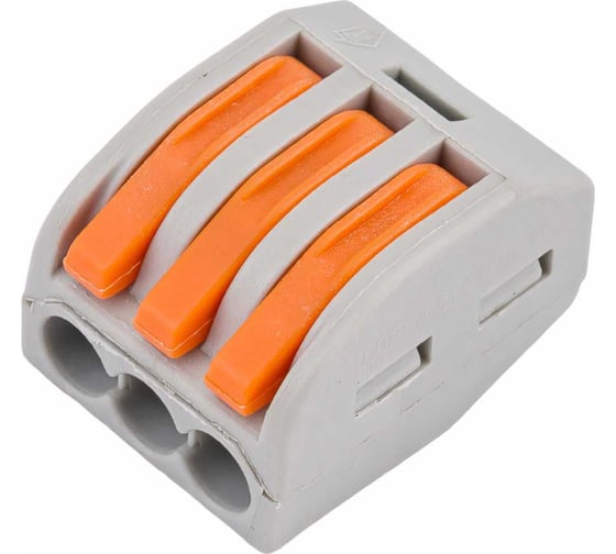 Изображение товара Зажимная клемма для соединения кабелей Pro Legend 3 контакта, серая, 5 штук PL3817
