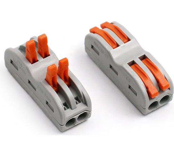 Изображение товара Двухсторонняя зажимная клемма Pro Legend для соединения кабелей 2 контакта, серая, 5 штук PL3822