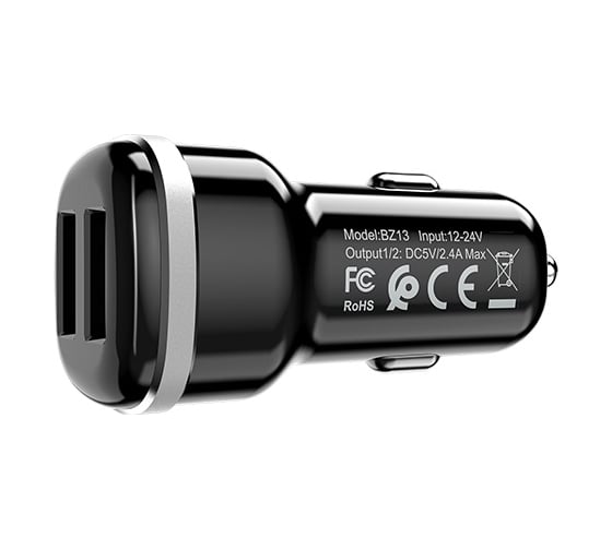 Изображение товара Автомобильное зарядное устройство Borofone bz13 extreme 2xusb, 2.4a черный 0L-MG-WF850