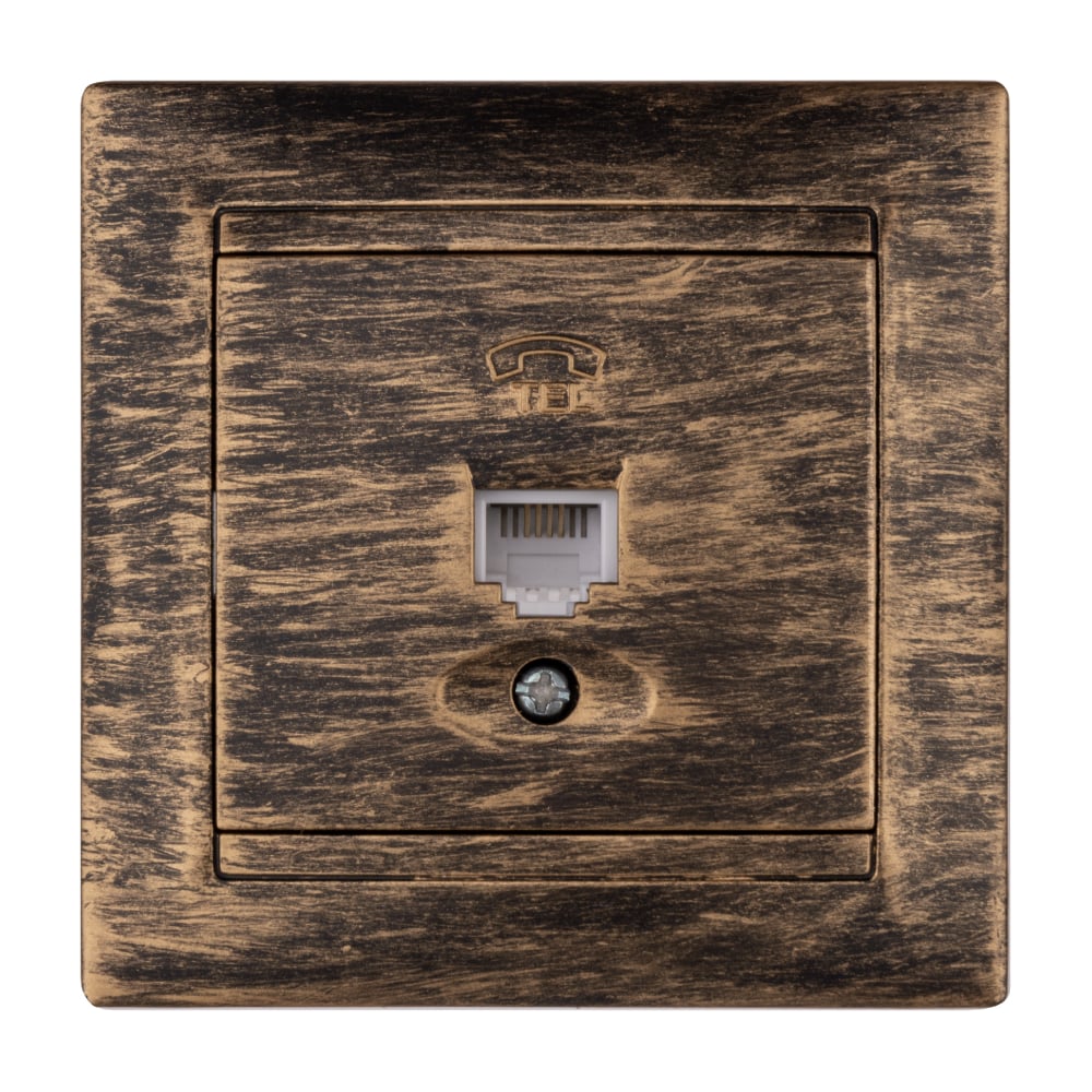 Изображение товара Розетка телефонная RJ11 TDM ELECTRIC старинная бронза серия Лама