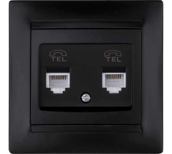 Изображение товара Розетка двойная телефонная RJ11 графит "Лама" TDM ELECTRIC SQ1815-0618