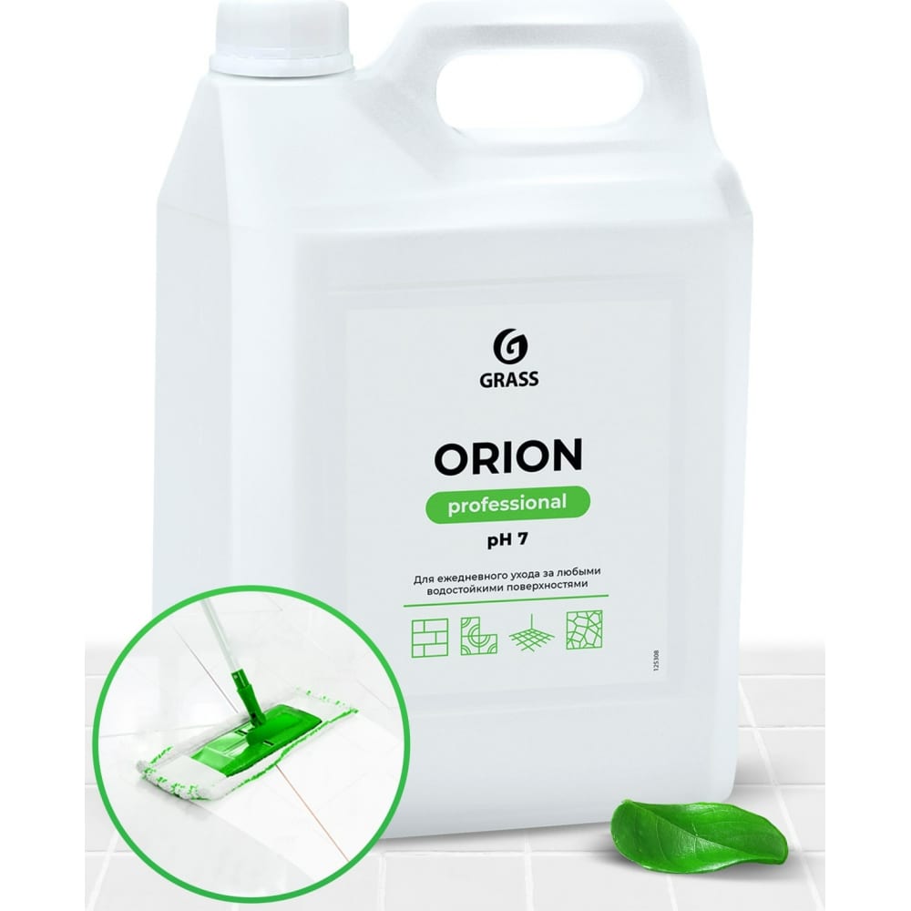 фото Жидкость для уборки дома для мытья полов универсальное моющее средство orion grass 5л 125308